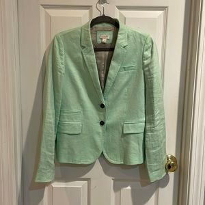 J Crew Mint Linen blazer
